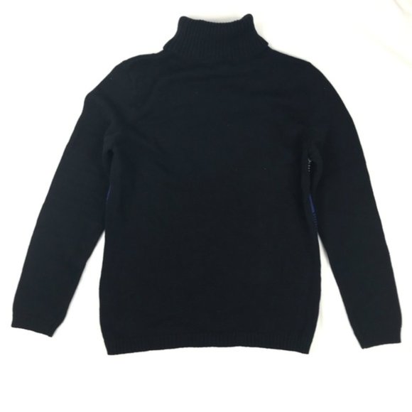 Karen Scott Women's Black Striped Front Turtleneck Knit Sweater Size S - Picture 3 of 4